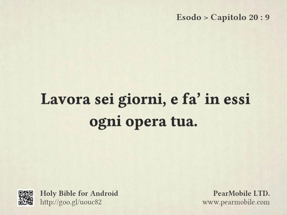 Esodo, Capitolo 20:9
